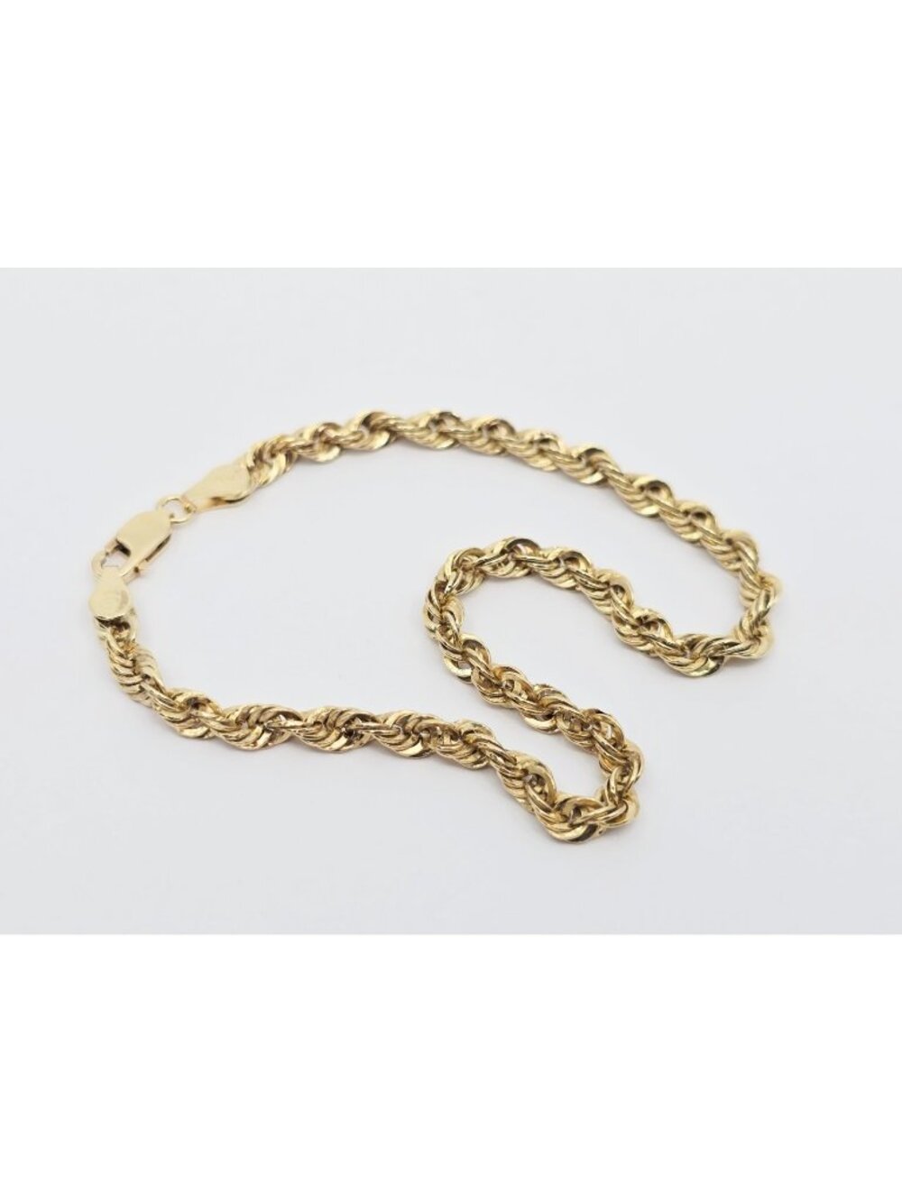 Beautiful 10K Karat Solid Yellow Gold Designer Rope Bracelet - 7.75" Length 2.5g